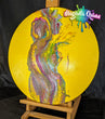Art Piece - 50cm Double Swipe  Round Canvas